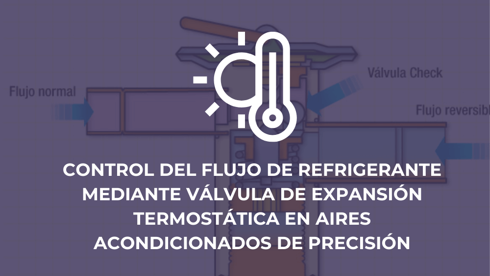 Control del flujo de refrigerante mediante válvula de expansión termostática en aires acondicionados de precisión