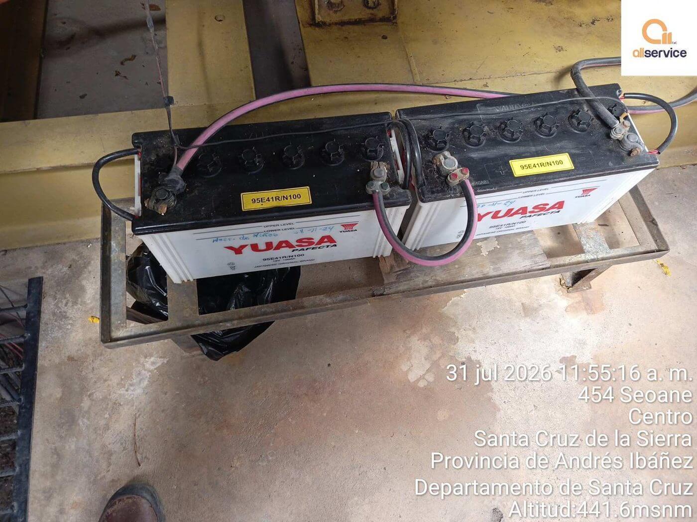 Banco de baterías del sistema de arranque de un grupo electrógeno